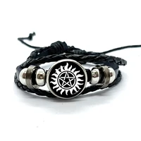 2023 New Supernatural Sign Leather Bracelets Sam Dean Multilayer Braided Bracelets Bangles Handmade Jewelry Gifts 1