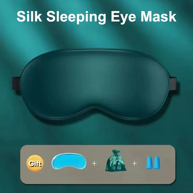 

Silk Imitation Sleeping Eye Mask Soft Breathable Eye Mask Patch Adjustable Strap Night Blindfold Cover Travel Eyeshade Bandage