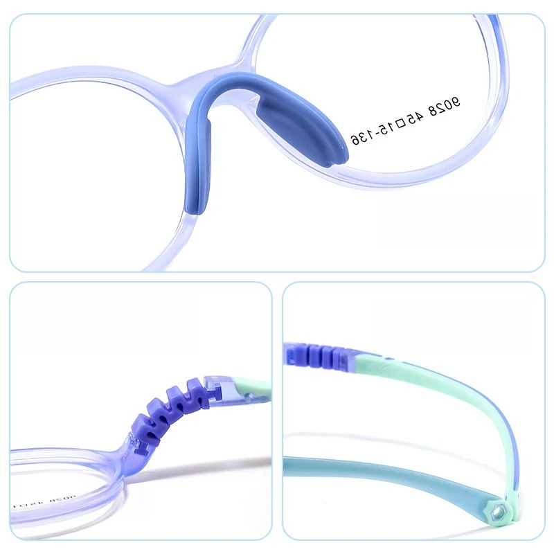 YIMARUILI Ultralight Comfort Children's Eyeglasses Frame Boy Vintage Round Flexible Optical Prescription Kids Eyeglasses Girl