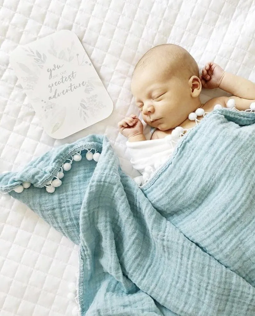 

Muslin Baby Blanket New Born Infant Swaddle Wrap Receiving Blankets Organic Cotton Soft Crib Stroller Blanket Toddler Bath Towel