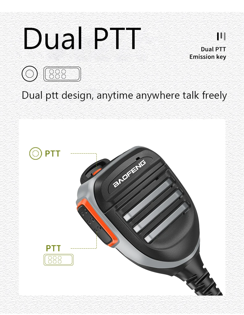 Auricolare Microfono PTT Per Radio Baofeng UV-5R, TYT, Wouxun - Compatibile Con Modelli UV-5RA/Plus - Foto 9