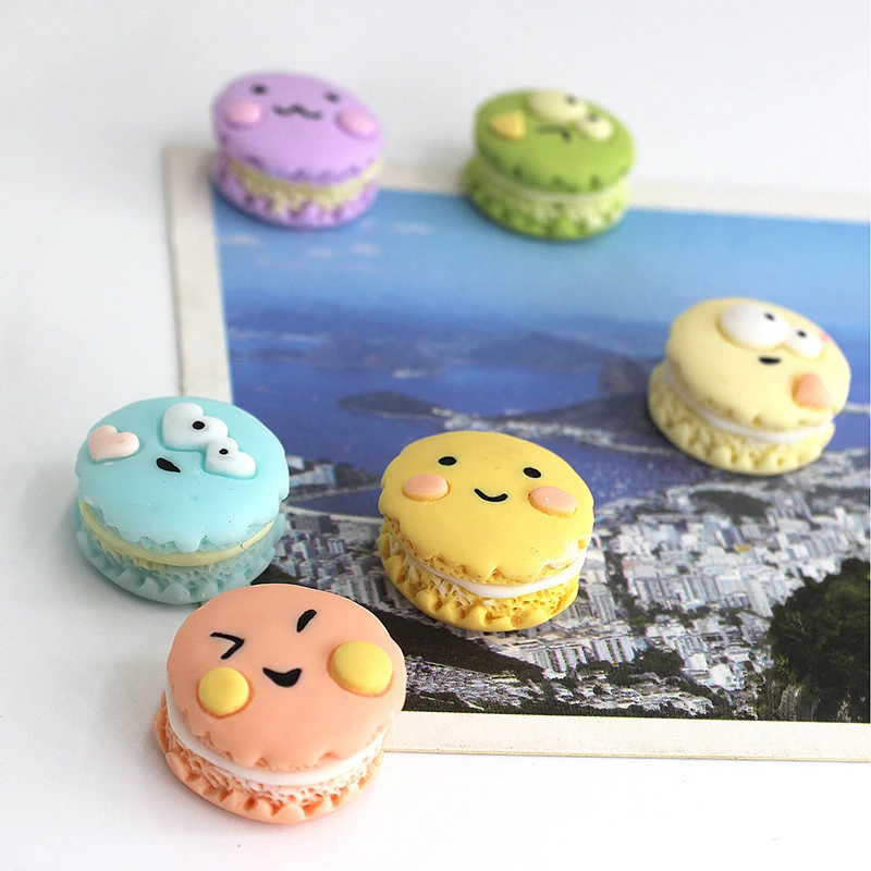 Set of Six fridge cookies magnet Macaron food model kitchen decoration magnetic sticker creative paste stereo art gift magnetic fridge magnets magnetic sticker magnetic fridge stickers