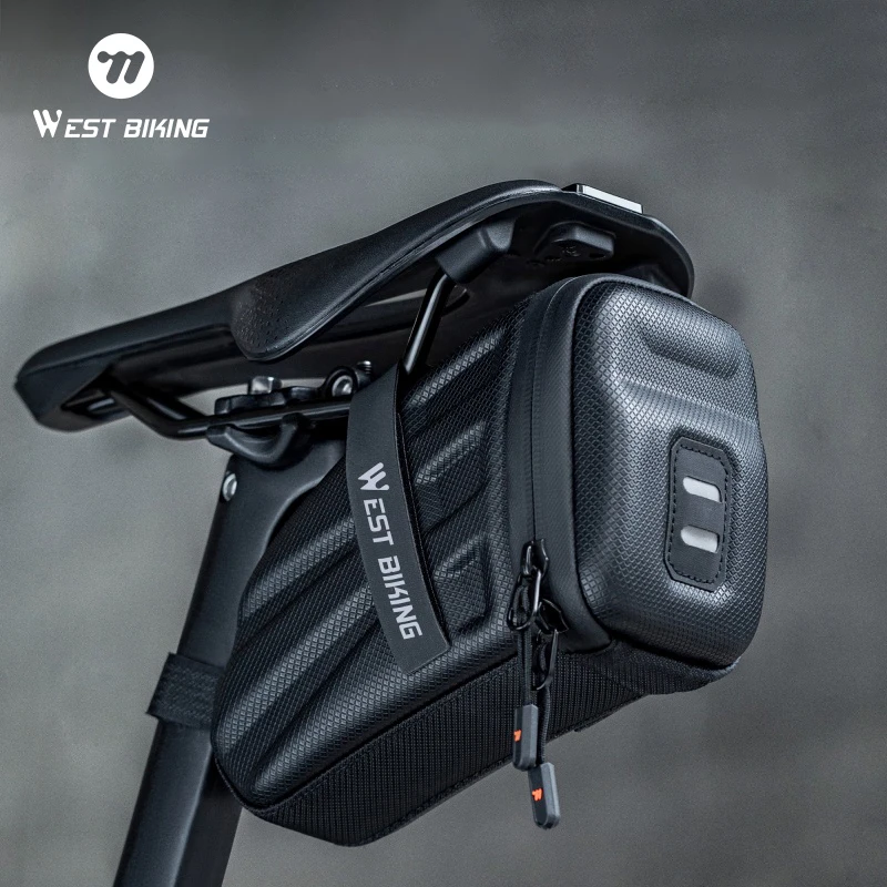 WEST BIKING Bicycle Saddle Bag Hard Shell Waterproof Bike