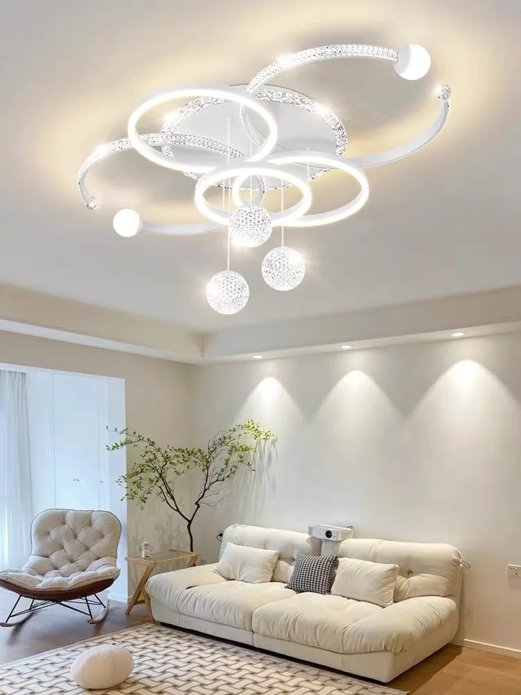 2024 New Modern Round Led Black Living Room Pendant Light Kitchen Restaurant Glossy Pendant Light Interior Decoration 6