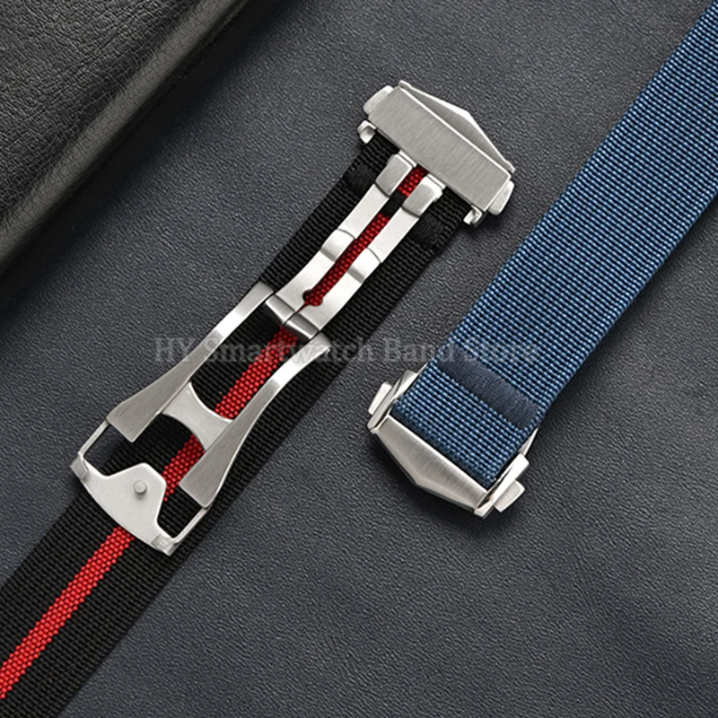 Waterproof Nylon Canvas Watch Strap with Folding Buckle - Universal Sport Wrist Band