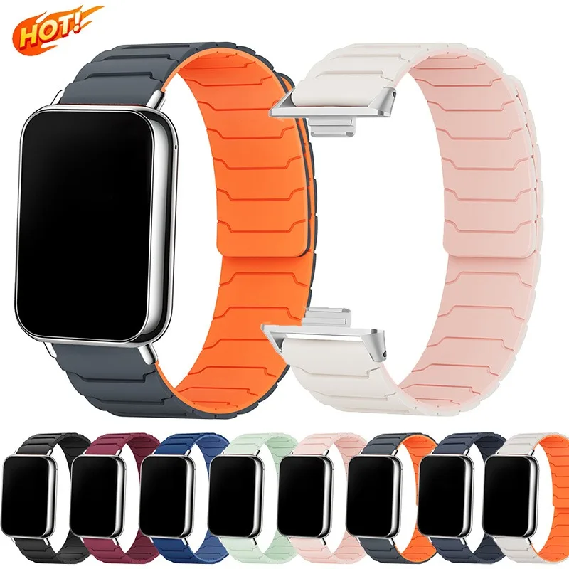 Magnetisches Silikonarmband für Redmi Watch 6 5 Watch 4 Sportarmband für Mi Band 9pro 8pro Correa Atmungsaktives Armband Zubehör – Detail 1