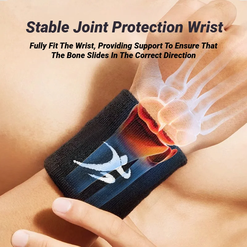 1PC Workout Wrist Strap Sweat Absorbent Breathable Athletic Support Brace Band Running Basketball Tennis Weightlifting Wristband