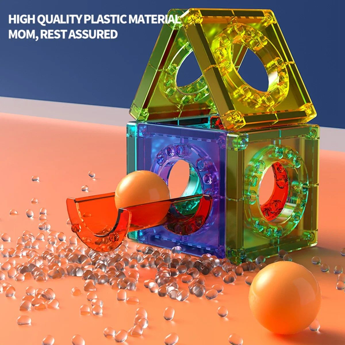Magnetic Building Blocks STEM Toys for Kids 3D Transparent Educational Magnetic Tiles Learning Toys for Kids Birthday Gift magnetic building blocks,magnetic assembly toy