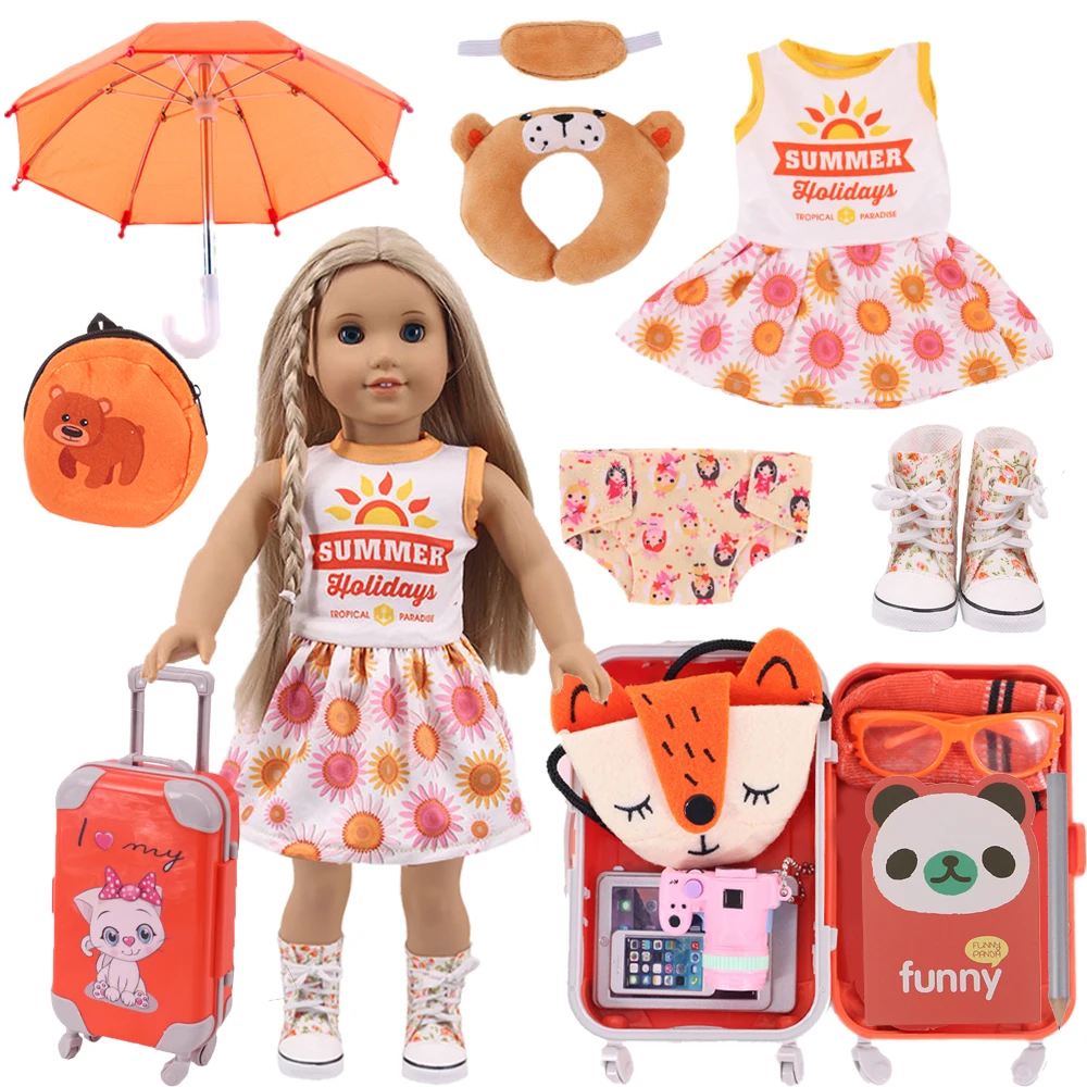 Baby Doll Clothes Shoes Suitcase Accessories Fits 18 Inch American&43Cm Baby  Doll Our Generation Toy For Kid DIY Gifts - 2