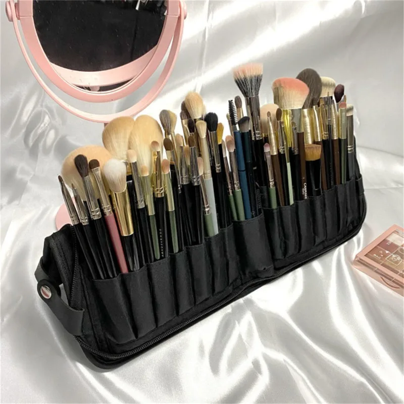 Women Foldable Makeup Brush Bag Organizer Female Travel Cosmetic Toiletry Case for Beauty Tools Wash Accessories Pouch