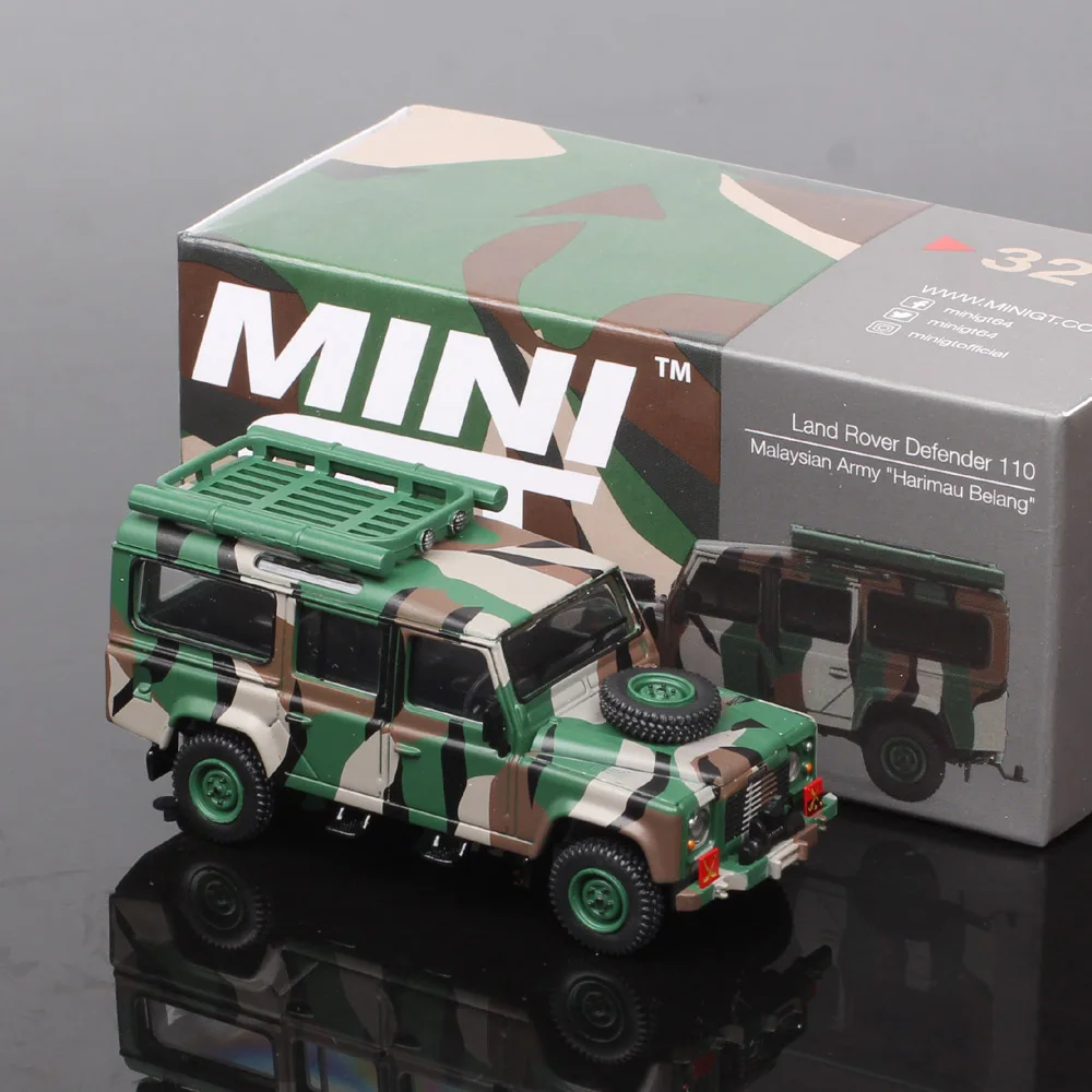 

MiniGT 1/64 Scale Land Rover Defender 110 Malaysian Army Harimau Belang Diecast Military Car Model Toy Vehicles Souvenir Gift