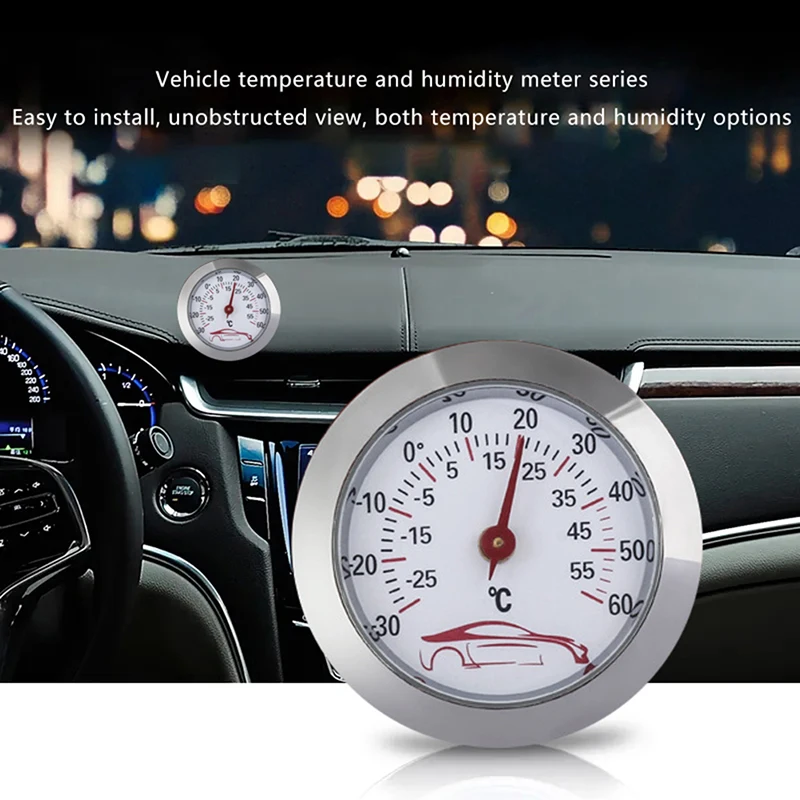 Mini Car Dashboard Thermometer Portable Vehicle Thermometer Round Temperature Gauge Meter Car Home Decoration car thermometer