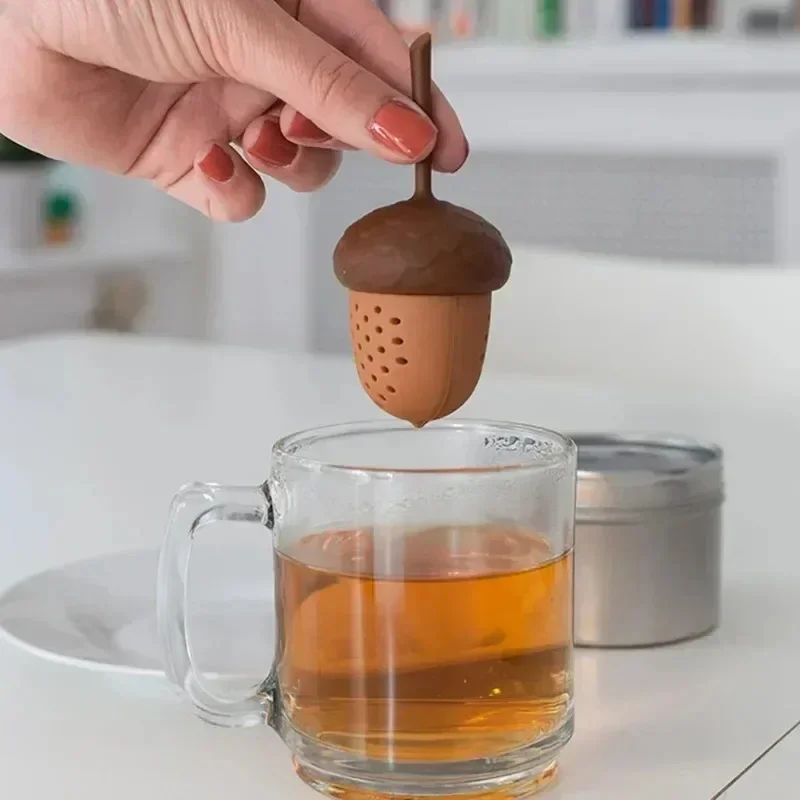 1Pcs Portable Silicone Herbal Filter Acorn Shape Tea Tools Tea Bag Strainer Infuser Gadgets Teaware Kitchen Accessories tea infuser tea strainer tea filter