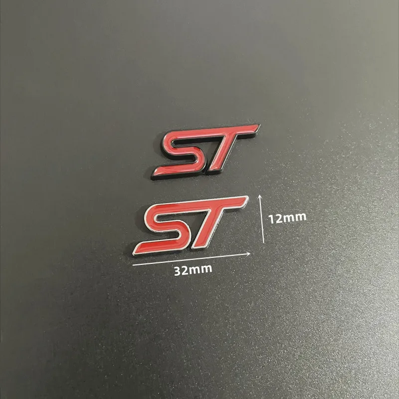 3D 금속 자동차 로고 ST 스티어링 휠 배지 포드 포커스 2 3 K2 MK3 MK7 Kuga Puma Explorer Edge Fiesta ST 스티커 액세서리