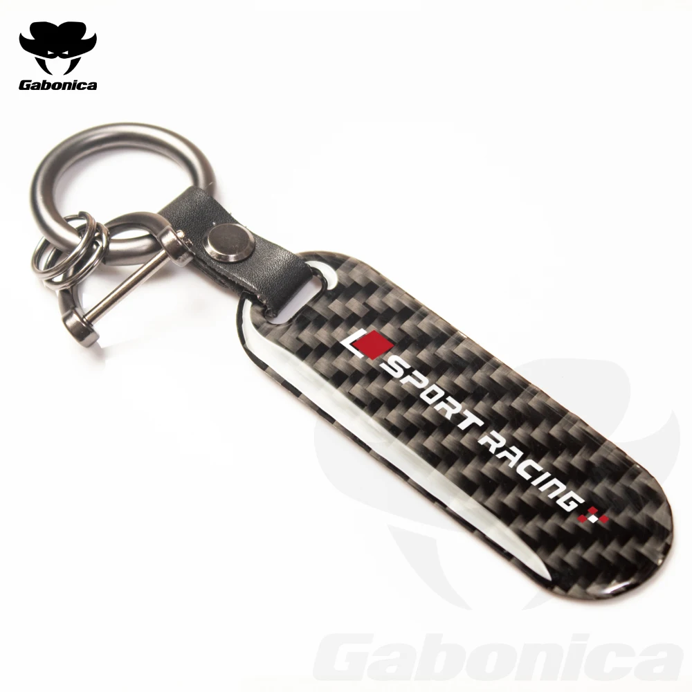 Sport Racing Car Keychain Key Ring Carbon Fiber Metal Key Chain For