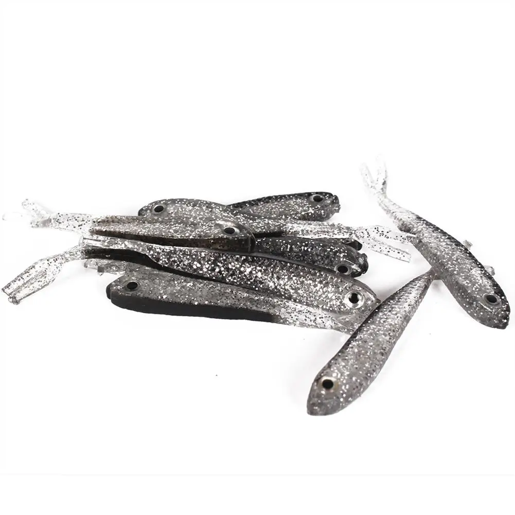 5 Pcs/set Fishing Bait Silicone 7cm Small Gray Fish Freshwater Seawater Hand Rod Artificial Bait Soft Bait Fishing Gear