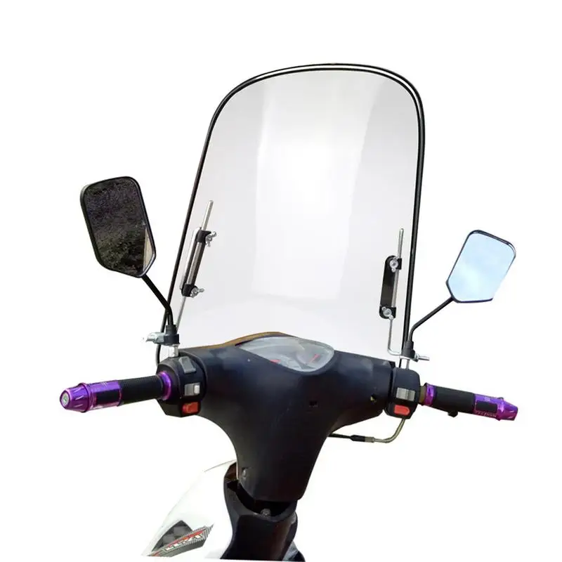 Universal Motorcycle Windshield 18 x 16.7inch Clear Large Windscreen For Motorcycles Electric Cars Scooters Wind Cold Deflector