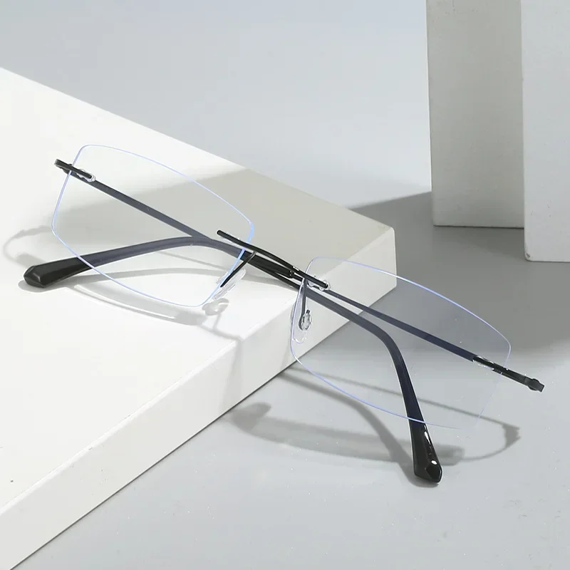 Sleek Vintage Rimless Myopia Eyeglasses