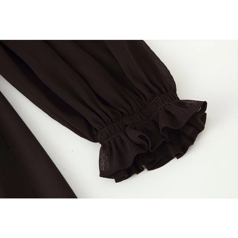 Woman Ruffles Elegant Dress 2025 New Fashion With Belt Women's Party Dresses Long Sleeve V neck High Street Casual Dress ﻿