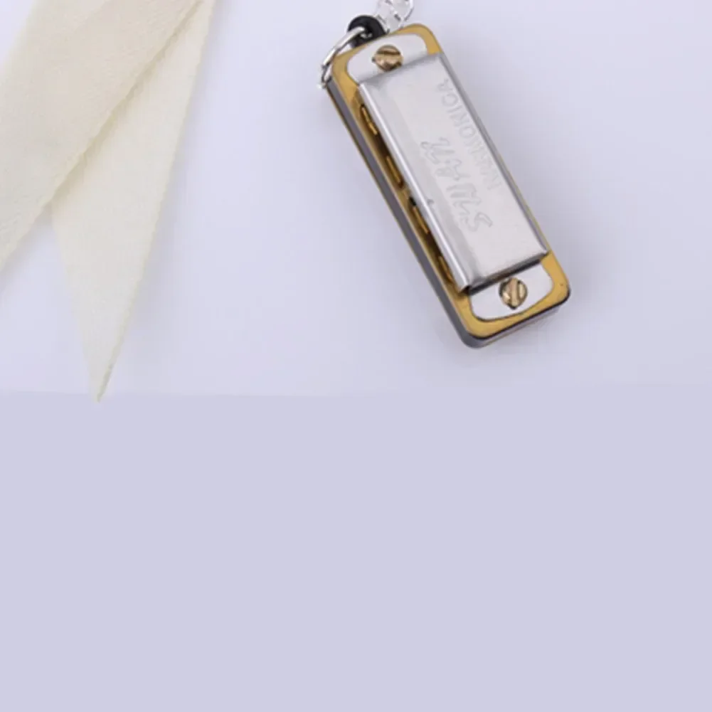 Children Keychain Harmonica With Keychain 1 X Mini Harmonica 35x13x11mm 4 Holes Sturdy Cover Plate Alloy Reeds
