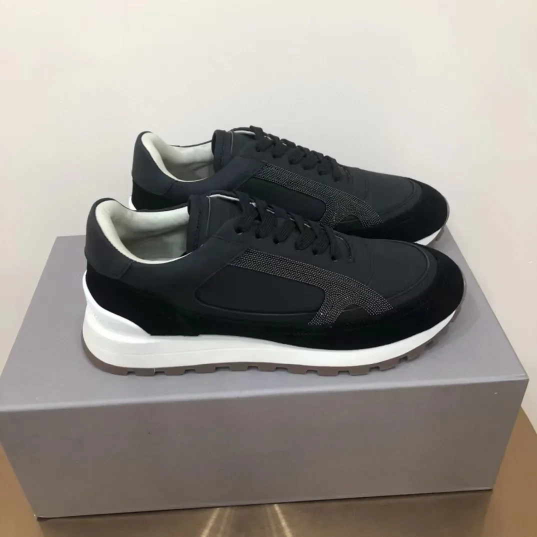 Italian Bcautumn/winter New Women's Shoes Thick Bottom Color Block Casual Shoes Fine Leather Strap Pearl Embellishment 3