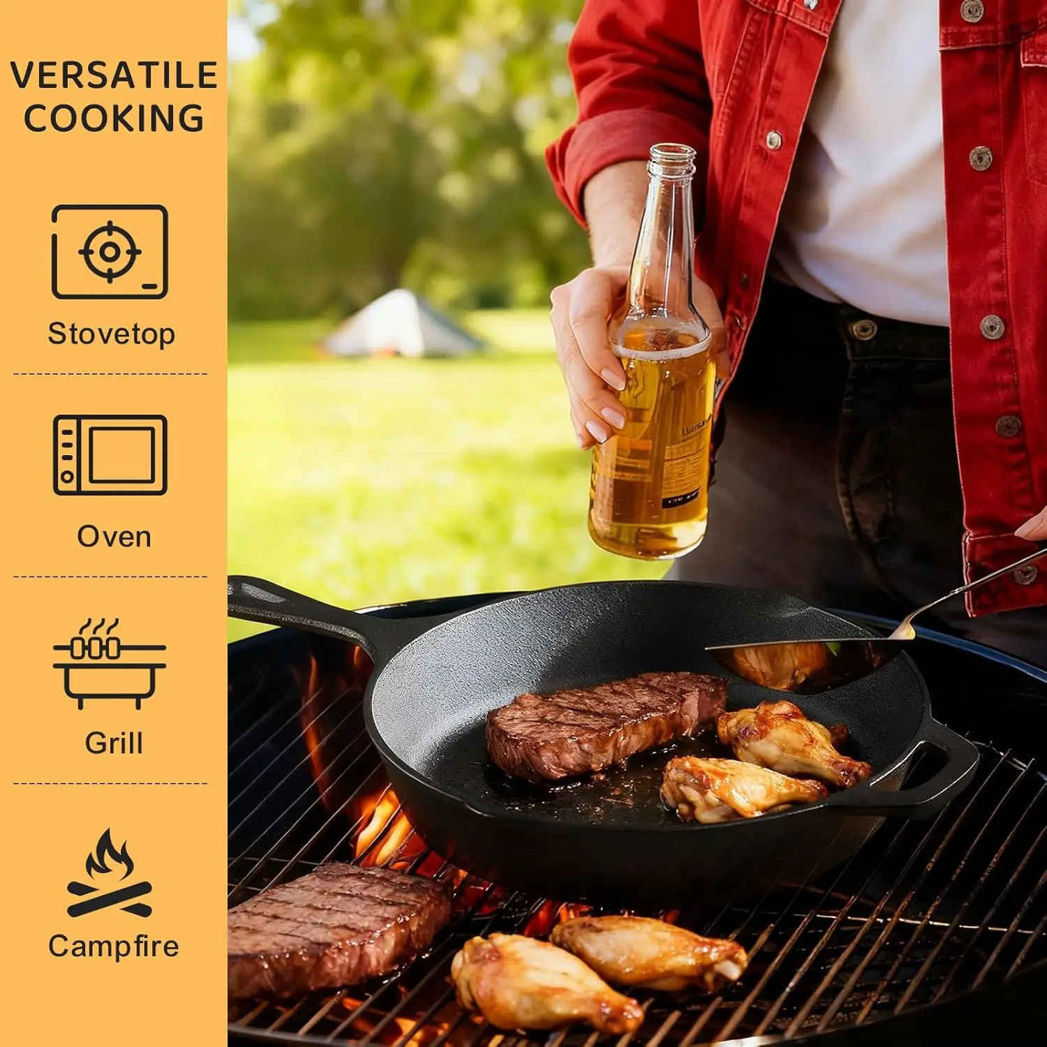 Versatile Uses - Camping, Oven, Grill, and Stovetop