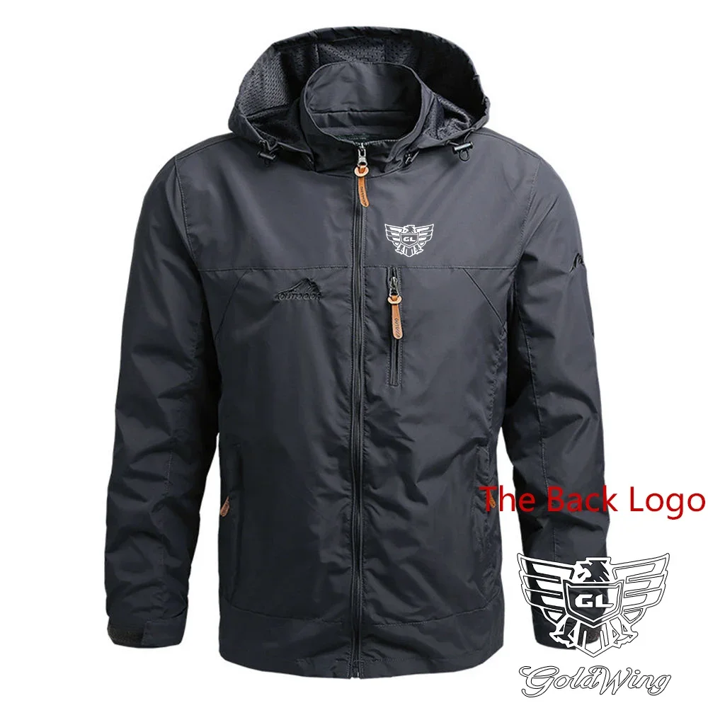 

Goldwing GL1500 2024 New Men Wind Breaker Zipper Hoodie Jacket Quick Drying Sport Outwear Printing Versatile Trench Coats