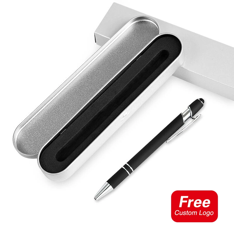 Business Heavy Touch Metal Ballpoint Pens Gift Box Laser Engraving LOGO School Offices Handwriting Touch Screen Signature Pens multi function desk organizer metal fuselage more durable school offices stationery storage box