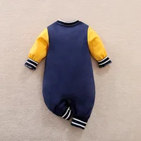 Newborn Clothes Handsome Letter Baseball Suit Cotton Comfortable 0-18 Boys And Girls Spring AndAutumn Long Sleeved Baby Jumpsuit 2