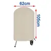 Beige Round BBQ Grill Cover,0utdoor Oven Hood,Barbecue Dust Hood,Waterproof and rainproof Protection BBQ Cover,210D Oxford Cloth 3