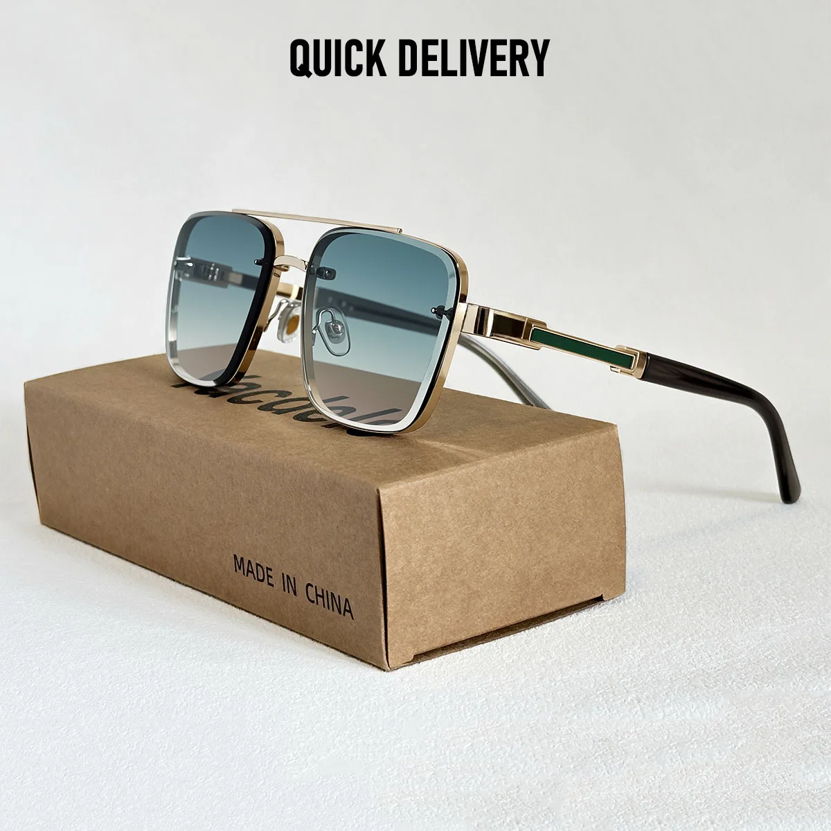 2026 Quadratische Sonnenbrille für Damen Trendige Luxus-Sonnenbrille für Herren UV400-Schutz Markendesign Modische Brille Gafas De Sol Hombre Shades – Detail 1
