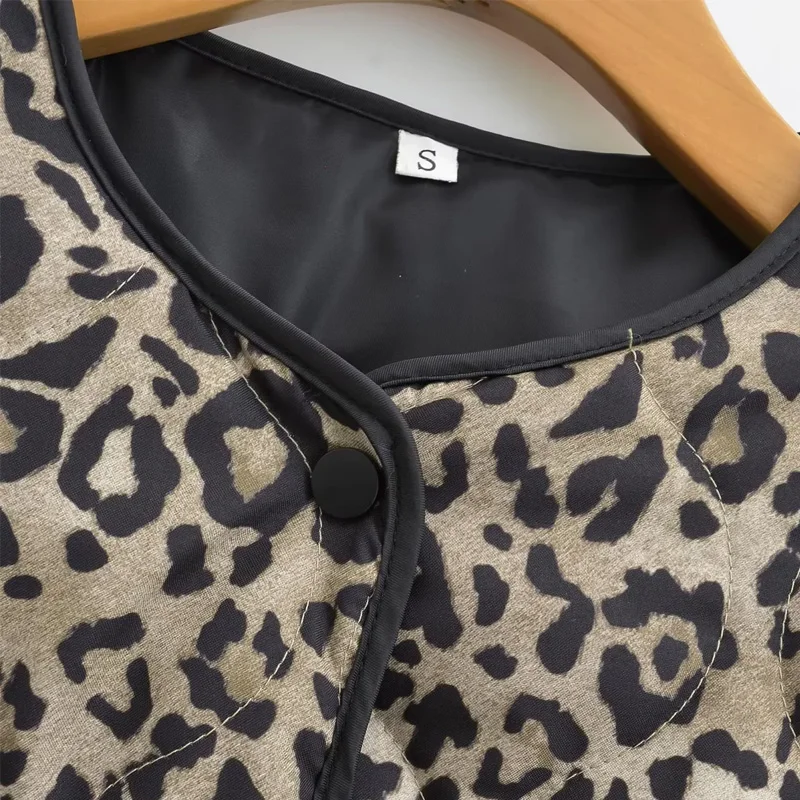 TRAF Leopard Women's Outerwears 2024 Spring Autumn Winter Printed Jacket Coats Ladies Fashion Casual Elegant Long Sleeve Coats 2