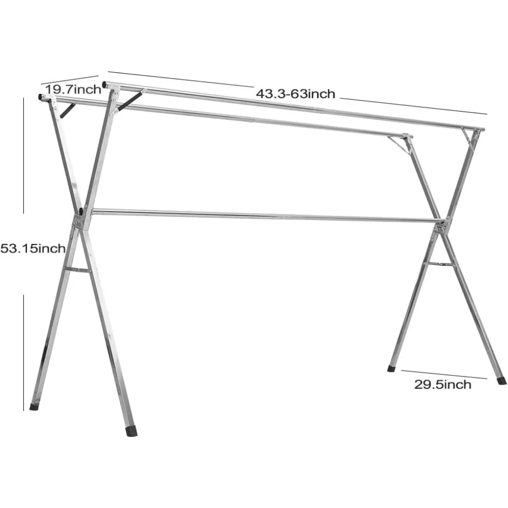 Clothes Drying Rack Collapsible, Heavy Duty Laundry Dryer Racks Foldable, Space Saving for Indoor Outdoor, Hanging Garment 5