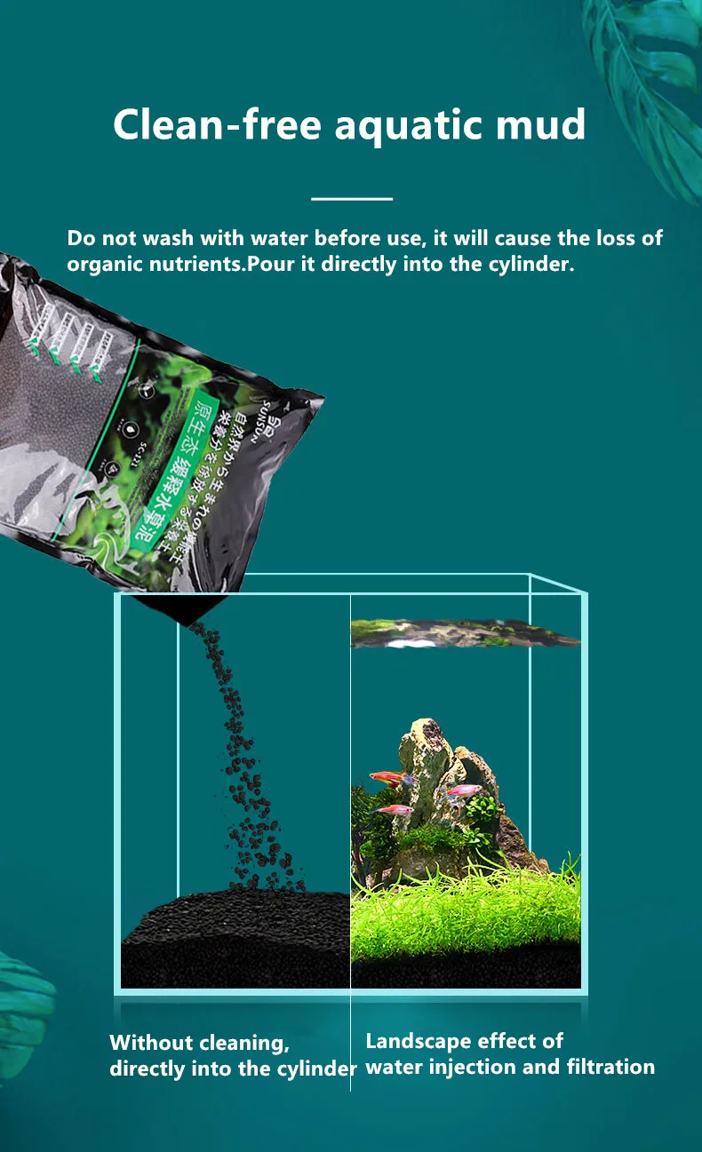 500g Aquarium Plant Seed Soil Aquarium Planted Substrate Sand Soil Fertilizer Mud for Fish Tank Plants Care Freshwater