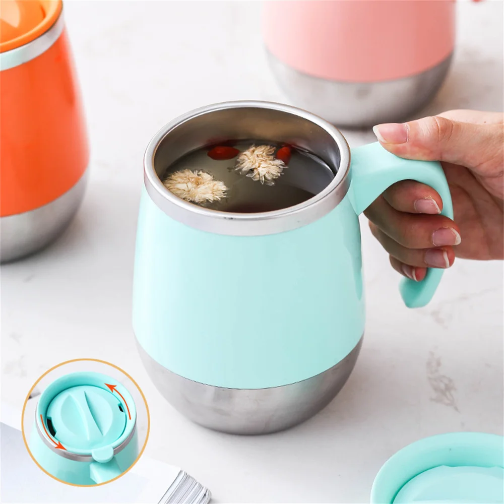 

500ml Double Wall Coffee Mug For Tea Stainless Steel Anti-Scald Thermal Tumbler Portable Milk Water Cups With Handle Drinkware