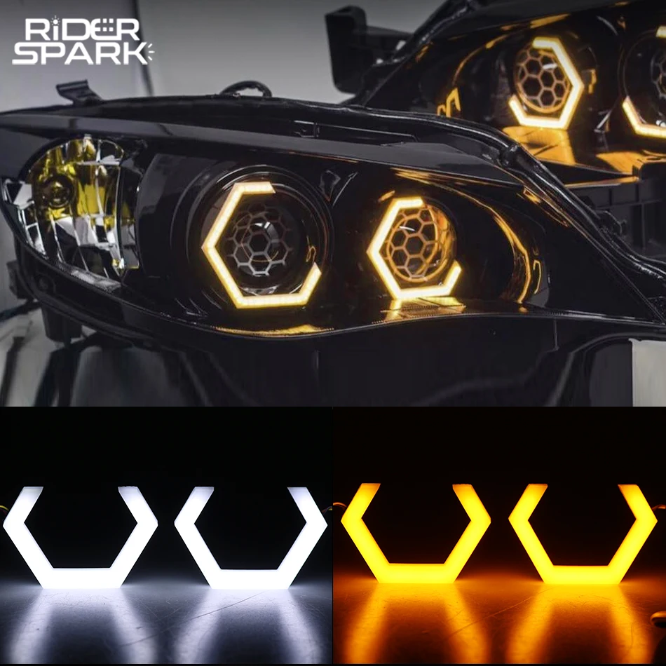 Qasim 80MM Hexagon Angel Eyes RGB APP Control Retrofit Car