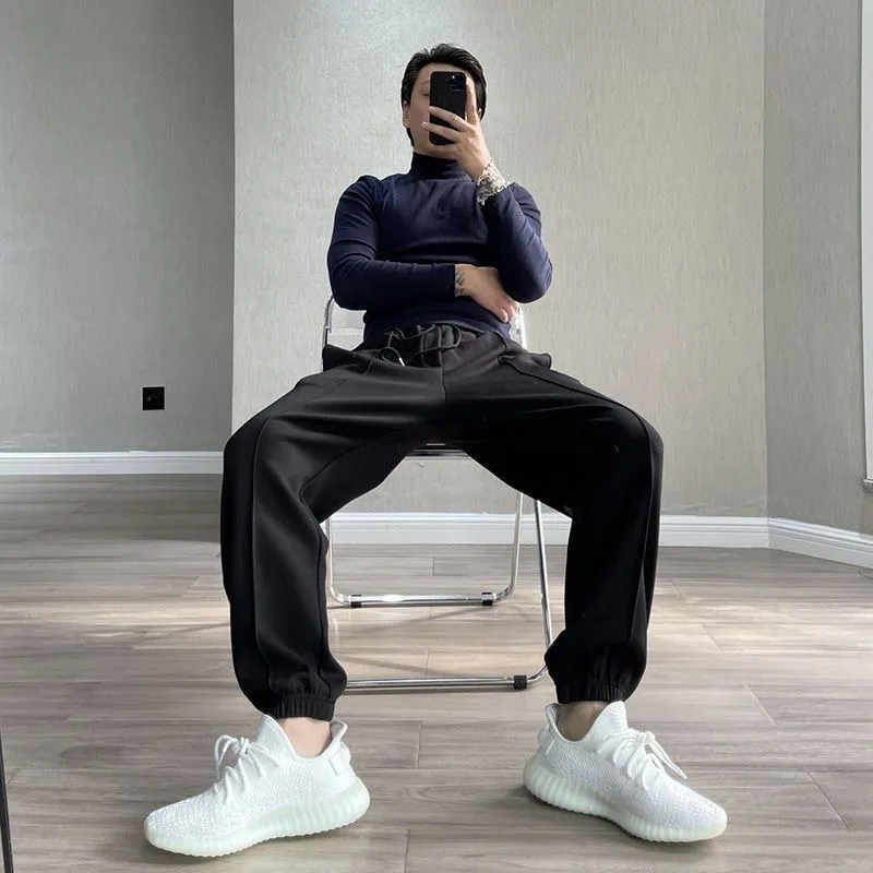Solid Color Men's Casual Pants Jogging Pants Sports Pants Elastic Waist Trousers Sweatpants