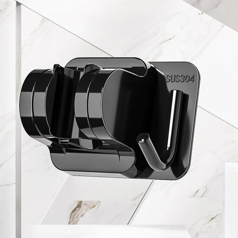 Adjustable Shower Head Bracket with Hooks Wall Mounted Shower Bracket with Hooks Self-Adhesive Handheld Bracket Bathroom