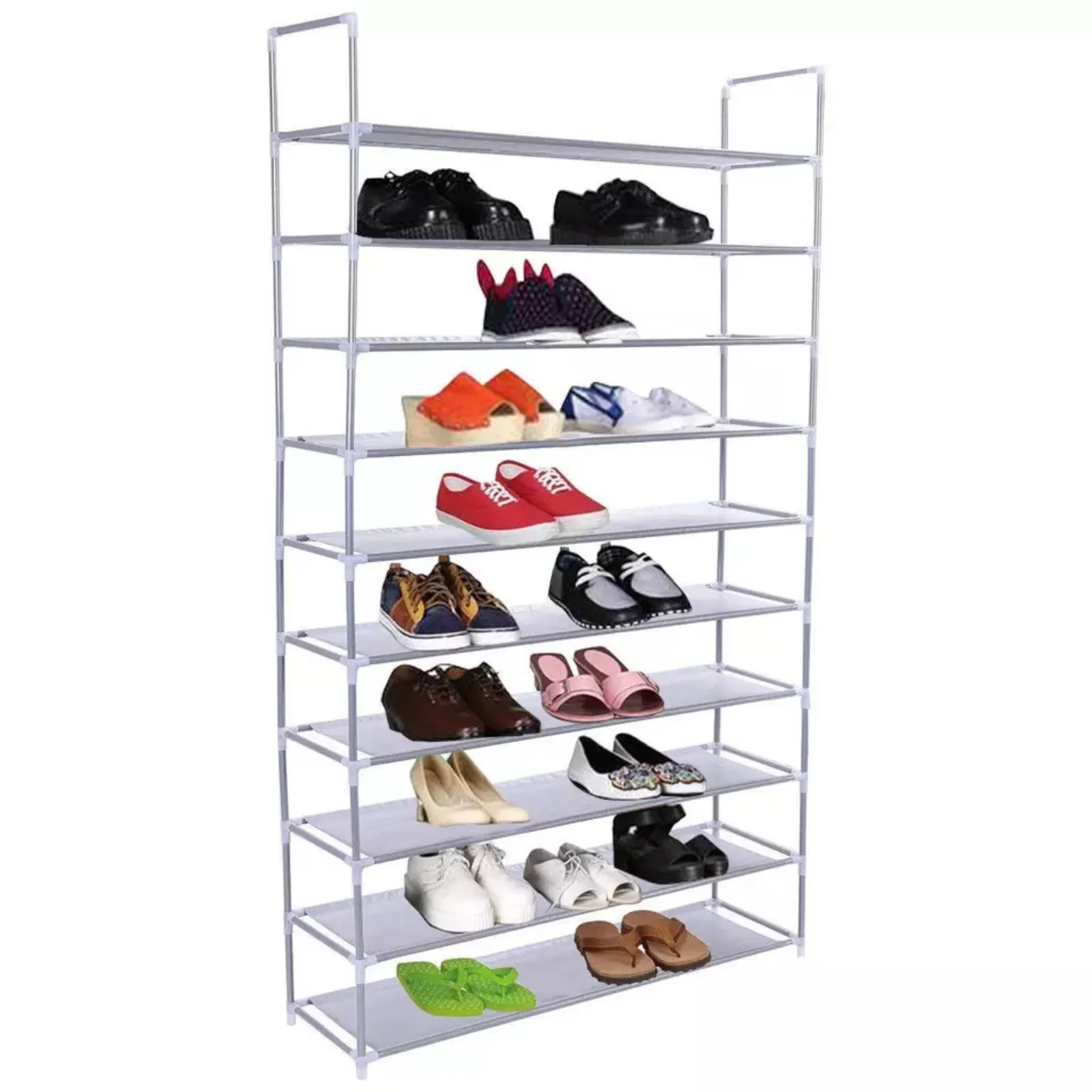 10-Tier 50 Pairs Shoe Rack Storage Organizer Tower Free Standing Space Saving 4
