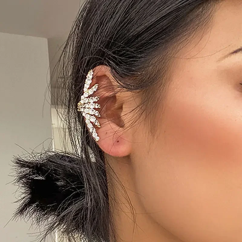 Personalized Full Drill Ear Bone Clip Without Pierced Simple High-end Earrings Jewelry for Women Ins Accessories ear clip earrings ear clip ear accessories