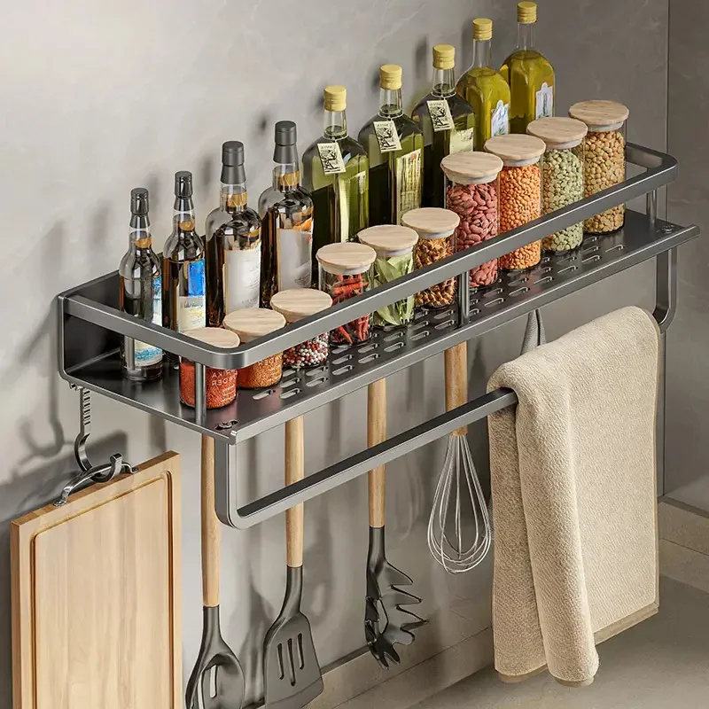 Spice Farmhouse Condiment Organizer Cabinet Hanging Flexible Wall Shelf Kitchen Storage Perfect for Kitchen Item Storage