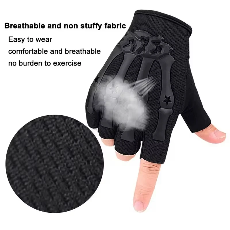 Sports Half Finger Gloves Riding Fingerless Non-slip for Motorcycle Cycling Climbing Hiking Hunting Outdoor Sports