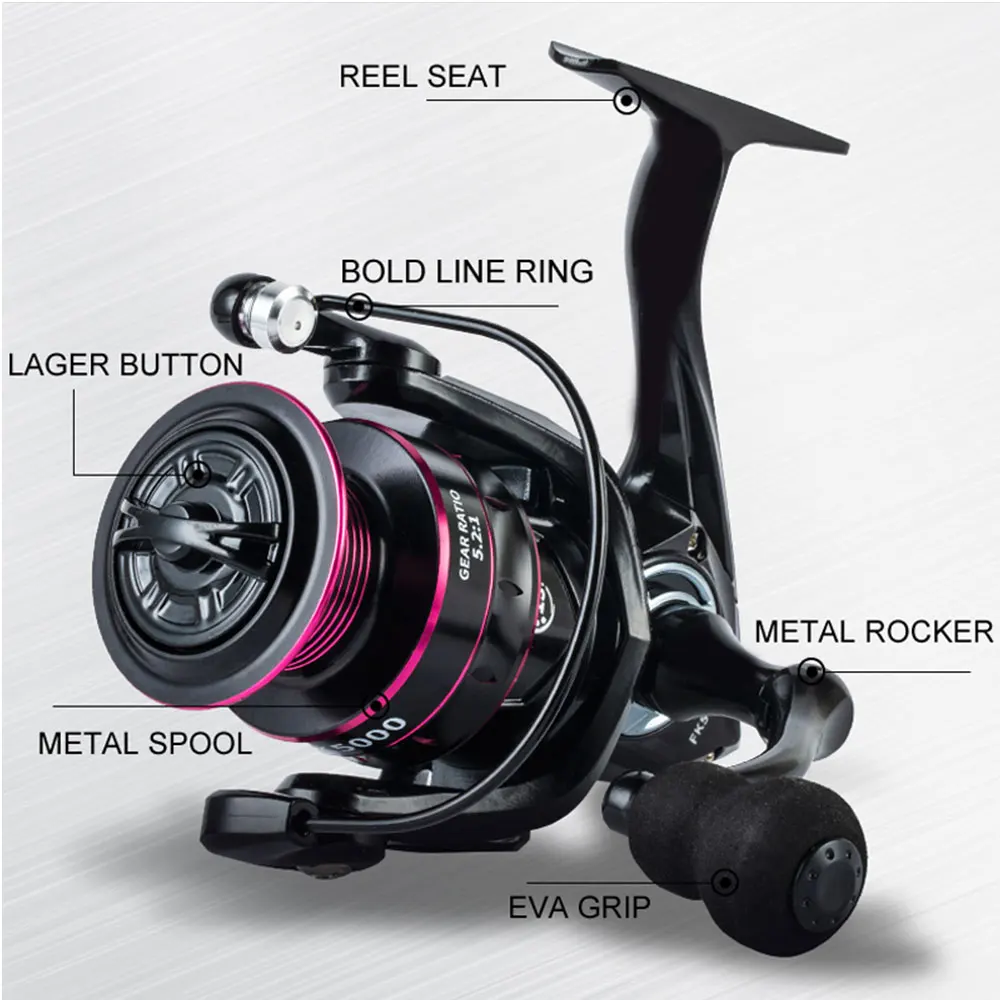 Moulinet spinning BILLINGS 1000-7000 frein 8-12KG avec bobine métal pour eau douce et mer