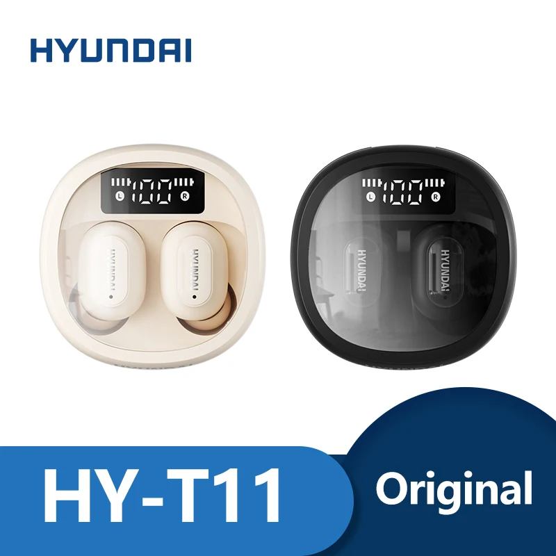 

Оригинальные беспроводные Bluetooth-наушники HYUNDAI HY-T11 TWS, Hi-Fi Игровые наушники, стерео звук, наушники с длительным временем работы в режиме ожидания, дисплей