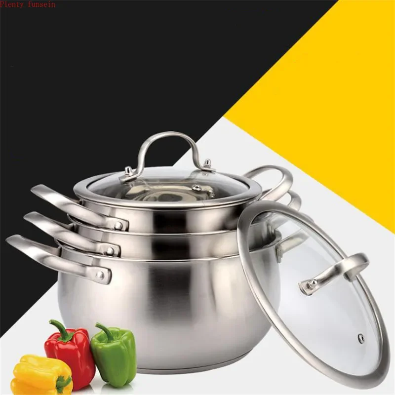 Stainless Steel Non-Magnetic Hot Pot, Thick Double Ear Milk Pot, Double Bottom, Double Bottom Stainless Steel Non-Magnetic Hot Pot, Thick Double Ear Milk Pot, Double Bottom, Double Bottom