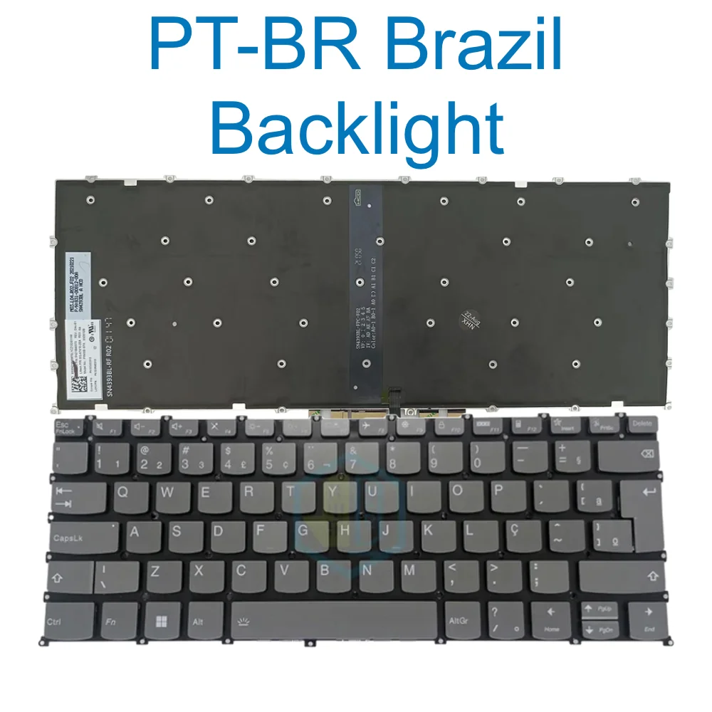 Teclado Retroiluminado para Laptop Lenovo Reino Unido Espanhol Pt-br Brasil Flex 514iil05 14are05 14alc05 14itl05 Ideapad 81x1 81x2 82hs Pr4sb - Imagem 3