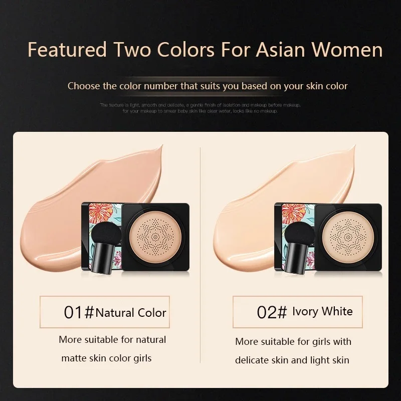 Air Cushion Foundation BB CC Cream Concealer Whitening Brighten Face Base Tone Corrector Korean Makeup