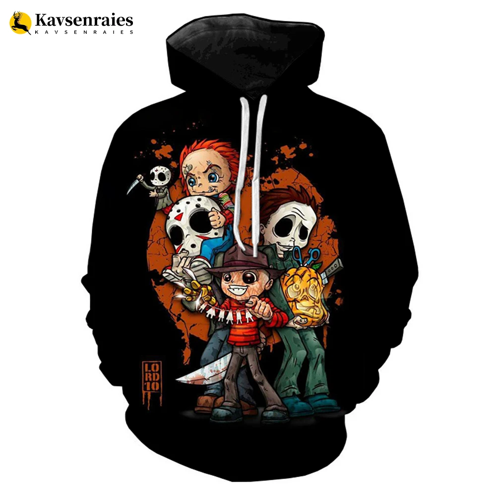 

Michael Myers 3D Print Hoodies New Fashion Horror Halloween Kills Streetwear Hooded Swearshirts Harajuku Casual Cool Hoodie