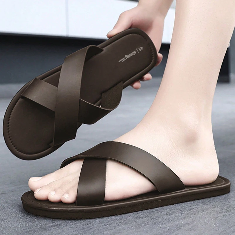 New Slippers Men's Summer Casual Shoes for Men Outdoor Comfortable Soft Sole Slides Beach Sandals Size 39-46 Dropshipping 2
