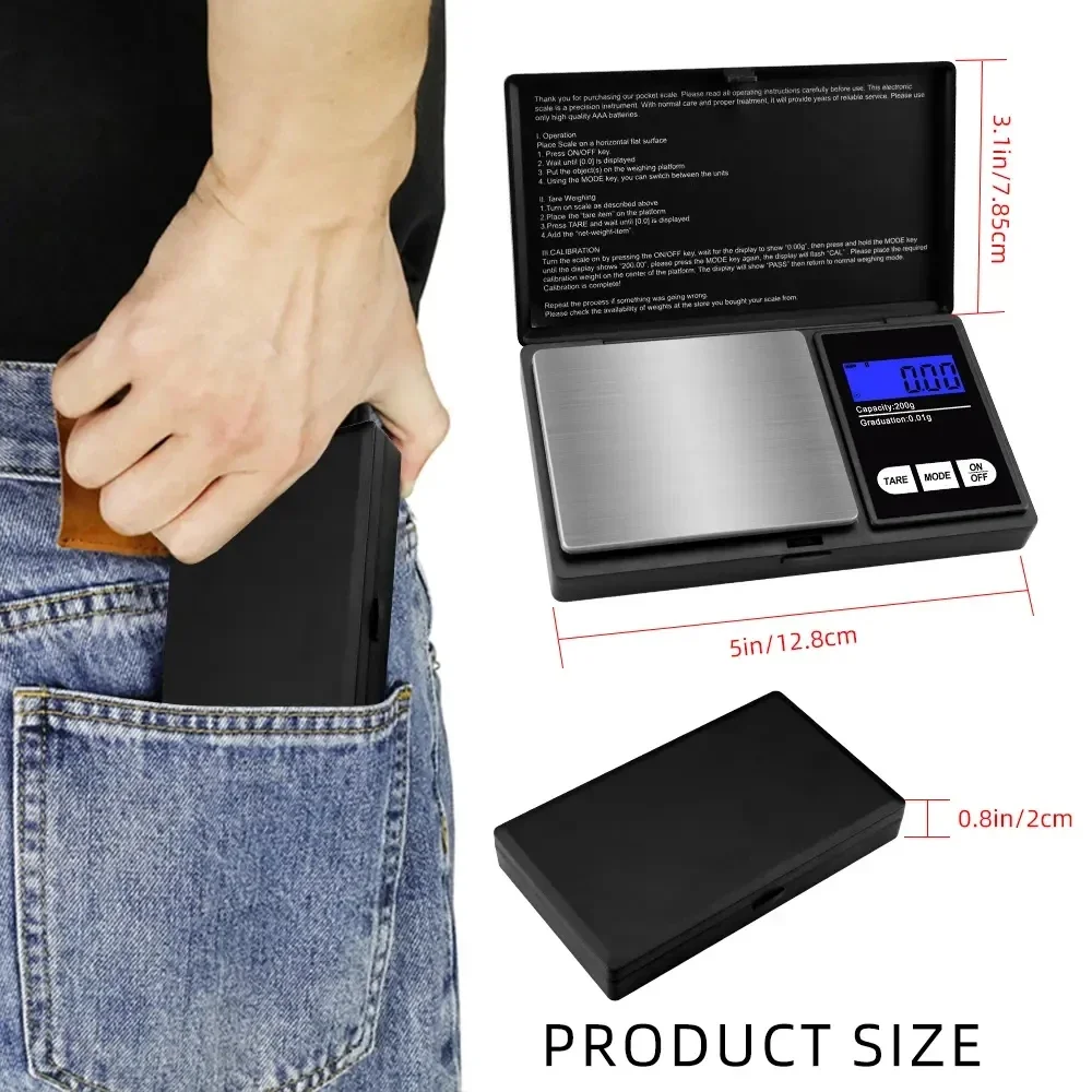 Precision Jewelry Digital Pocket Scale - High-Accuracy, Portable and Compact Design